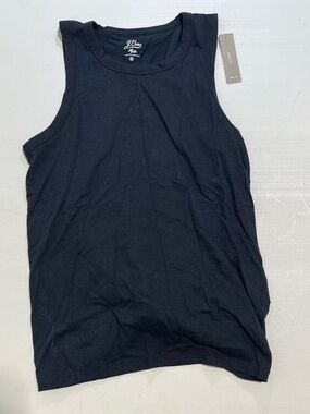 J. Crew Black Cotton Crewneck Tank